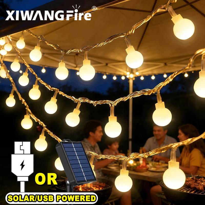 Outdoor Lighting Garden - Luzes de Cordão Solares/USB/Bateria de 3-10M,