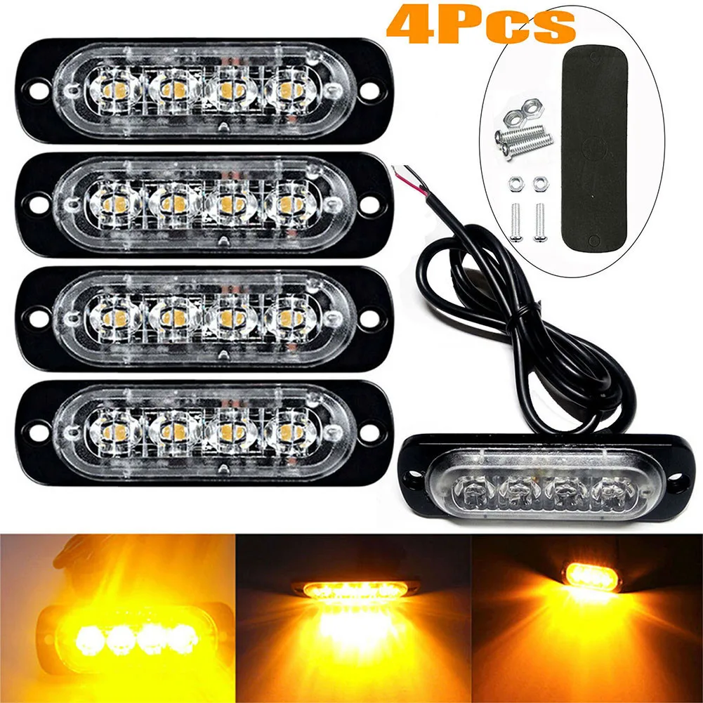 Outdoor Lighting Yellow - 4x 4led luz de advertência do