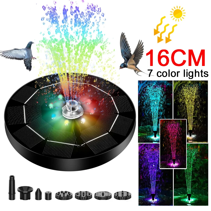 Outdoor Lighting Wire - Solar Rotating LED Fountain Light, 7