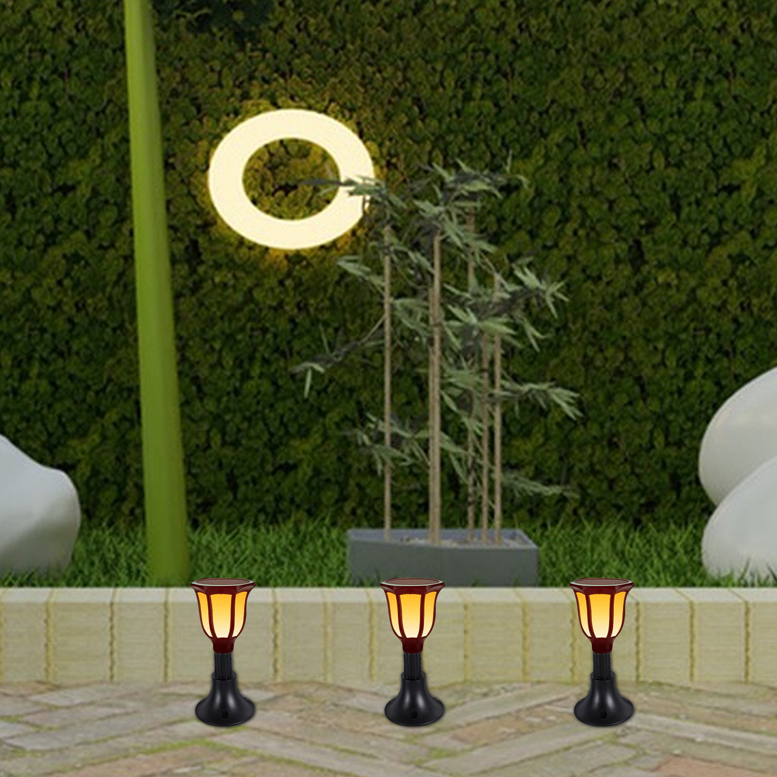 Solar Path Light - 10 Peças de Base para Lâmpada