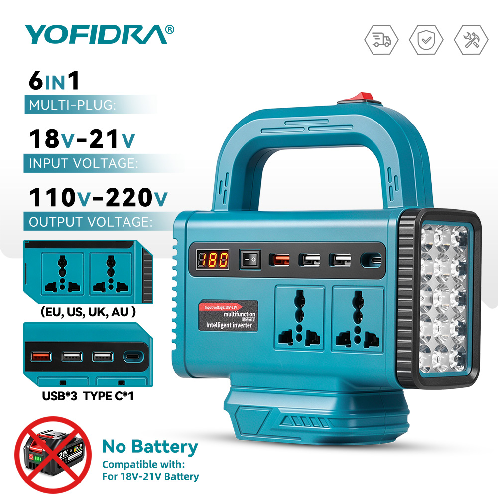 Outdoor Lighting Bollards - Inversor de energia portátil YOFIDRA 220V,
