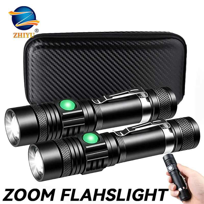 Outdoor Lighting Lumen - Lanterna LED T6 Recarregável, Tocha Zoomável