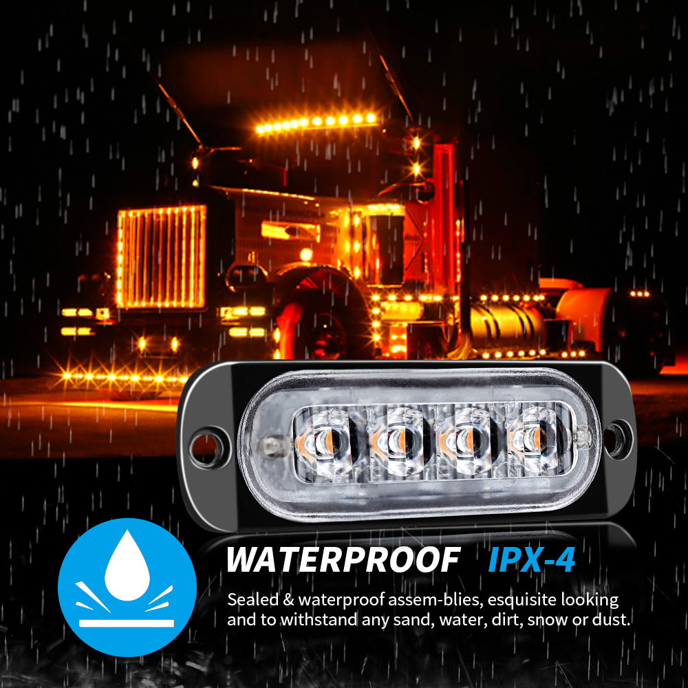 4x 4led luz de advertência do  - Outdoor Lighting Yellow avaliação e preço
