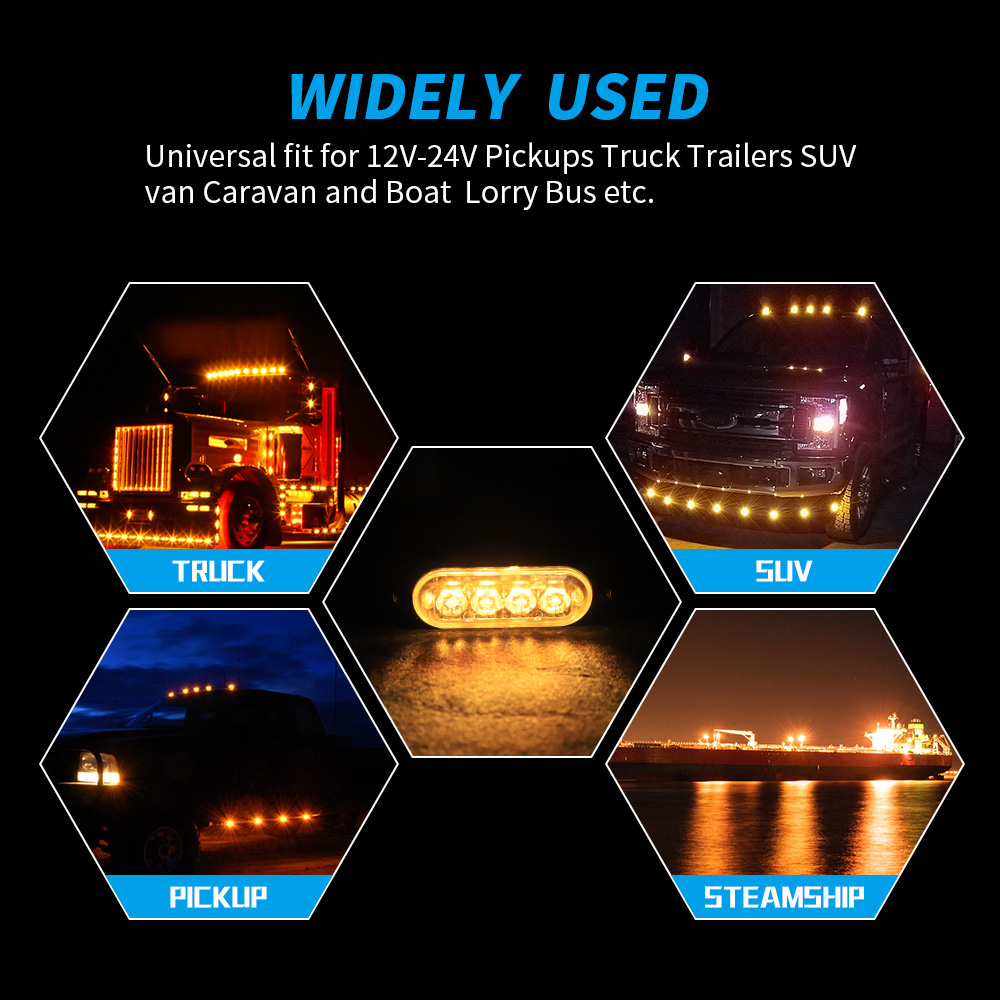 4x 4led luz de advertência do  - Outdoor Lighting Yellow avaliação e preço