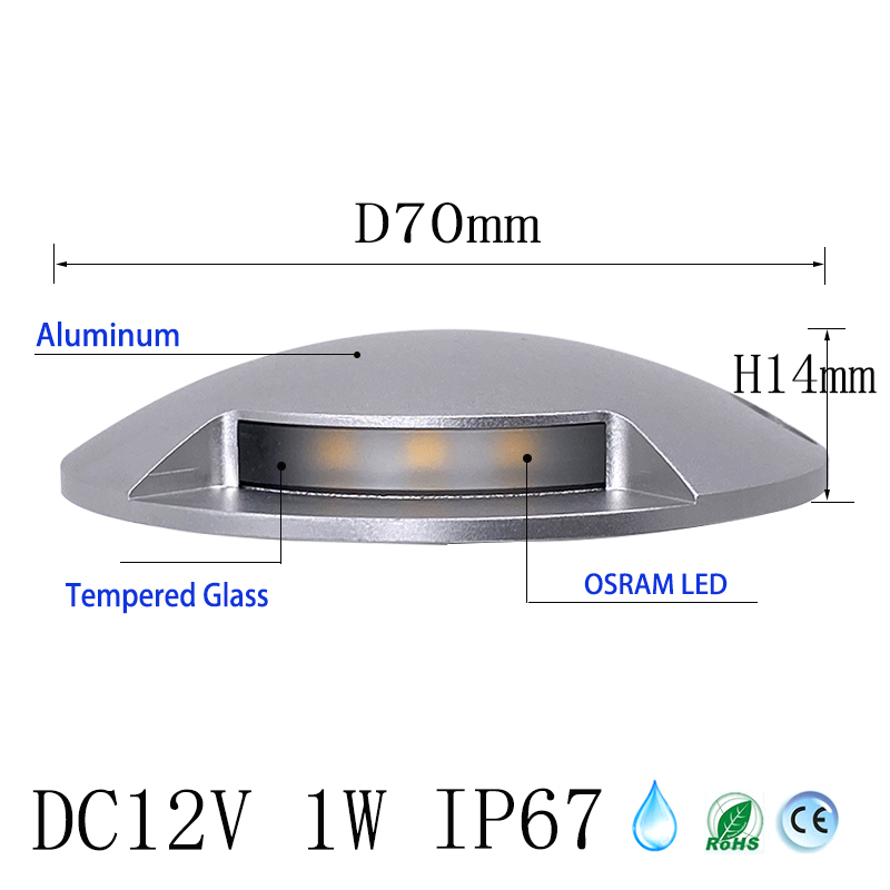 Dc12v 1w ultra-fino led ao ar  - Deck Step Light avaliação e preço