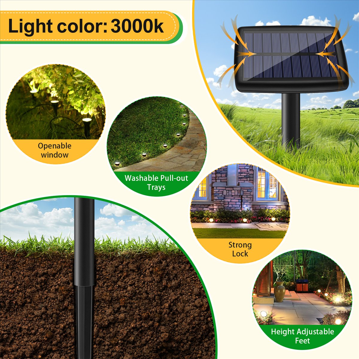 Luzes Solares Y17A 10 em 1 par - Solar Path Light avaliação e preço