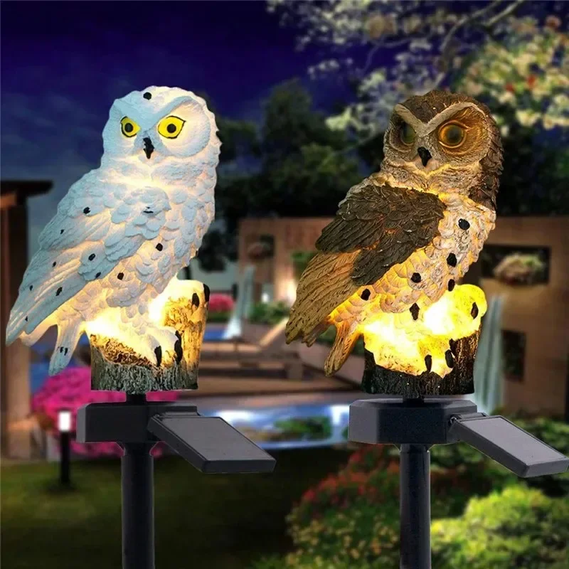 Estátua de Coruja Solar com Lu - Outdoor Lighting Wire avaliação e preço