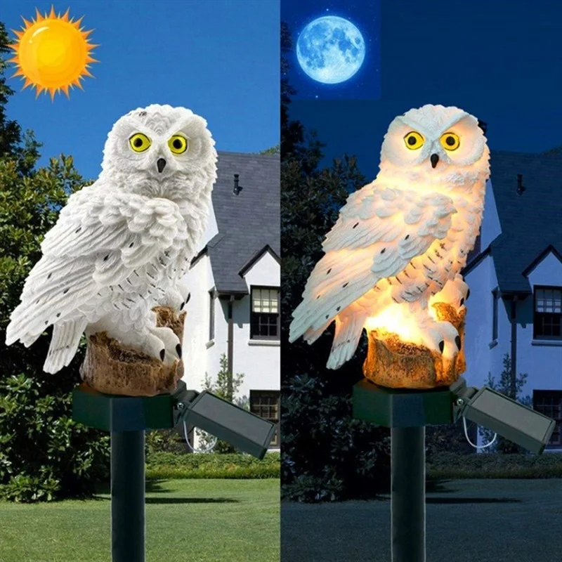 Estátua de Coruja Solar com Lu - Outdoor Lighting Wire avaliação e preço