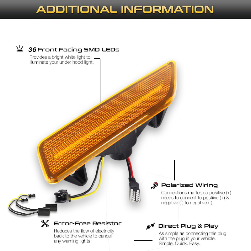 Front Side Marcador Luz Assemb - Outdoor Lighting Yellow avaliação e preço
