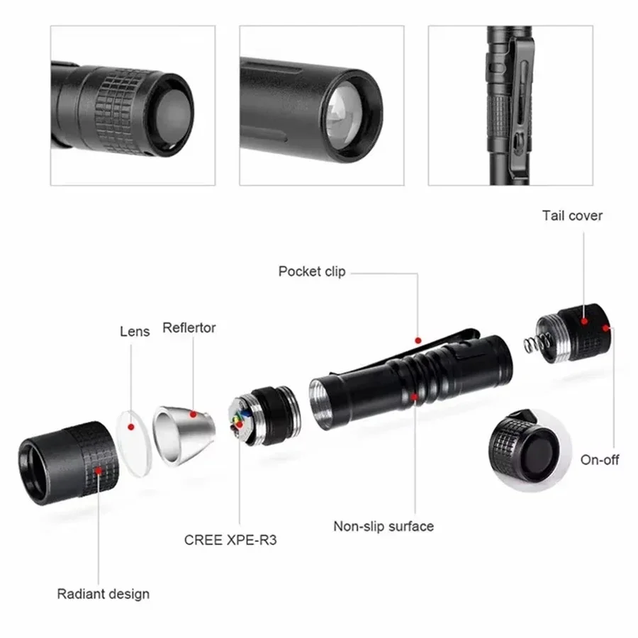 1-4 pçs mini portátil led cane - Outdoor Lighting Lumen avaliação e preço