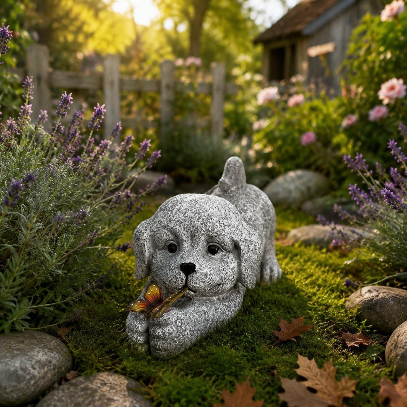 Estátua de Cão Solar em Resina - Outdoor Lighting Wire avaliação e preço